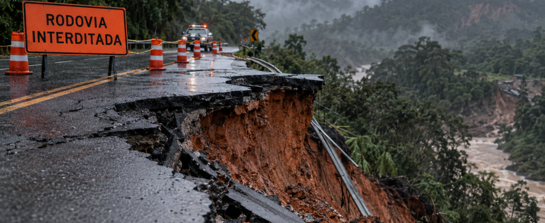 Temporal no Paraná deixa mais de 14 mil afetados, bloqueia rodovias e isola município