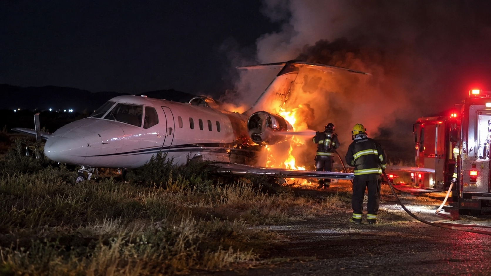 Avião com Rey Vaqueiro pega fogo após sair da pista no RN; cantor e equipe escapam sem ferimentos